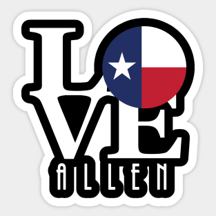 LOVE Allen Texas Sticker